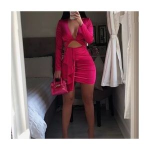 Magenta Mini Silk Dress
